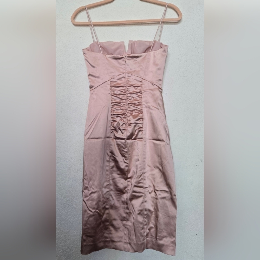 Nicole Miller Elegant Satin Spaghetti Strap Dress - Pink.Size 6 - Picture 4 of 5